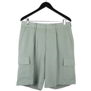 ASOS Design Wide Leg Cargo Smart Shorts in Dusky Green Size 32